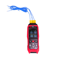Termometer Termokopel Tipe K Empat Saluran dengan Datalogger, Pencatatan Data Real-Time, Alarm Terlihat, Instrumen ADJ
