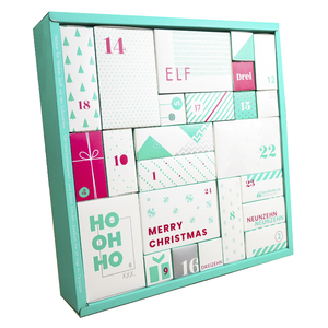 Low price personalized christmas 24 days gift cosmetic packaging advent calendar box with drawers