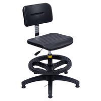 Chaise de laboratoire moderne M14 en polypropylène ESD, réglable en hauteur, avec roulettes pivotantes et dossier, pour hôpital, laboratoire, école, salle blanche