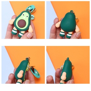 Porte-clés en caoutchouc mignon en forme de fruits (avocat, citron, orange, fraise, durian), pendentif figurine, breloque de sac tendance, accessoires créatifs pour petits cadeaux - Product Image 4