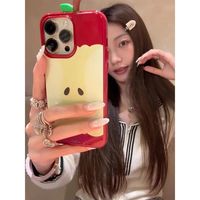 Coque de téléphone portable 3D amusante en forme de pomme rouge pour Apple 17 Air, compatible avec les modèles Apple 16, 15, 14, 13 Pro Max, 12 Plus – Nouvelle collection mignonne
