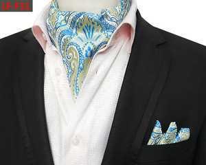 Người Đàn Ông Cổ Điển Paisley Lụa Mô Hình Ascot Và Túi Vuông Quý Ông Phù Hợp Với Đám Cưới Chính Thức Cravat Ascot Khăn Tay Set - Product Image 2