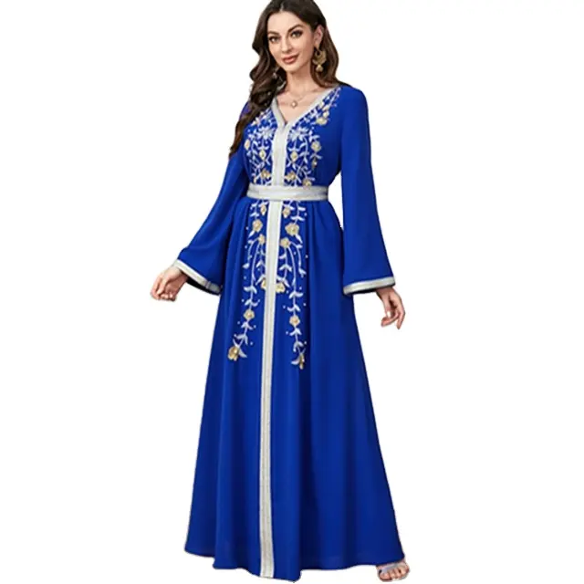 2023 Islam musulman automne et hiver nouvelle abaya mode brodé robe perlée fête turque musulman Abaya pour les femmes