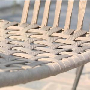 Sedia <span class=keywords><strong>da</strong></span> pranzo moderna in lega di alluminio nera leggera per esterni, poltrona <span class=keywords><strong>da</strong></span> giardino comoda, ecologica e impermeabile per parco - Product Image 6