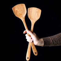 Spatules de cuisine professionnelles en bois, écologiques, résistantes aux hautes températures, adaptées aux aliments, outils de cuisine, accessoires de cuisine, ustensiles à main