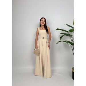 Elegante Mono de Satén de Pierna Ancha para Mujer con Cinturón para Eventos y Fiestas, Azul Marino - Product Image 6