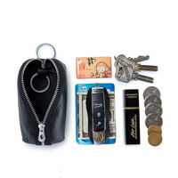 Nouvelle mode unisexe, sac à clés multifonctionnel antivol en cuir véritable, mini porte-monnaie à fermeture éclair, porte-rouge à lèvres pour le rangement