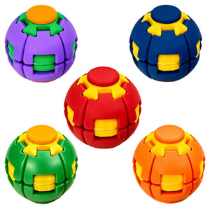3D <b>Printed</b> Press to Spin Deformable Fidget Toy,Button Decompression Ball,Rotating Gyro Stress Relief Spinner Toy for Adults Kids - Product Image 2
