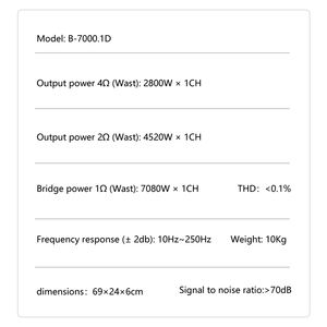 Amplificador de coche Clase <span class=keywords><strong>D</strong></span> de alta potencia de 7000 vatios, altavoz Subwoofer mono, diseño coreano, excelente rendimiento de disipación de calor - Product Image 4