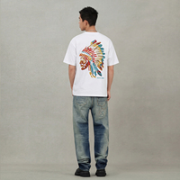 DOIT Vente en gros T-shirt personnalisé avec broderie de coiffe de chef, motif photochromique UV luminescent, T-shirt streetwear pour homme 100% coton coupe oversize