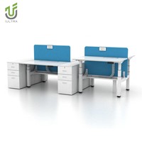 Bureau debout électrique IULTRA moderne à double moteur avec tiroirs intégrés, hub USB, plateau en bois écologique de grande taille pour espace de travail exécutif