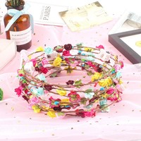 Serre-tête LED lumineux en forme de guirlande de fleurs avec 10 fleurs et 10 lumières, couronne florale multicolore pour festival, mariage, fête et danse