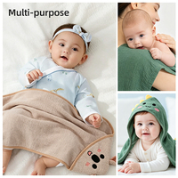 Serviette de Bain Bébé à Capuche en Coton Mousseline Imprimé Dessin Animé 31,5x31,5 Pouces, Vente Directe Usine OEM ODM, pour Acheteurs en Gros et Importateurs, Certifiées CPC OEKO-TEX REACH