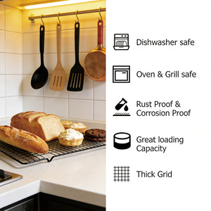 Baking Cooling Rack 10x15.8 Inch Half Sheet Oven Safe Elevated For Even Cooling Cookie Tools - Product Image 3