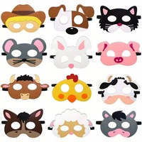 Masques pour les yeux en feutre d'Halloween pour enfants - Accessoires de déguisement pour fête costumée, vêtements amusants