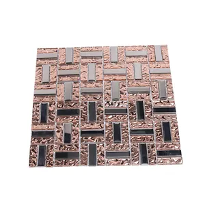 New building construction pink glass mosaic for floor wall tile