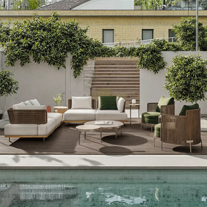 Corde ou rotin tissé en aluminium style moderne patio ensembles étanches <span class=keywords><strong>de</strong></span> haute qualité mobilier d'extérieur salon canapé chaise - Product Image 3