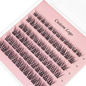 Kit de cils en grappe personnalisés avec logo, courbure D, volume intense, vente en gros, emballage personnalisé, cils volumineux - Product Image 1