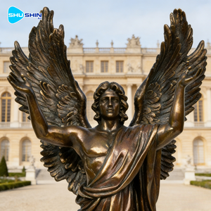 Sculture di Angeli Maschili in Bronzo Personalizzate con Stampa UV ed Elettroplaccatura a Grandezza Naturale Nobili ed Eleganti per Decorazioni Esterne - Product Image 3