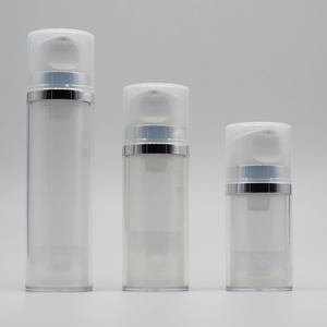 Botella de bomba de suero sin aire redonda, botella de loción sin aire de plata de 200ml, venta al por mayor - Product Image 2