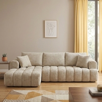 Canapé d'angle convertible en chenille, grand format, de luxe, moderne et confortable, pour appartement, hôtel, villa