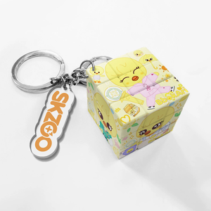 All'ingrosso KPOP cartone animato randagio per bambini SKZ acrilico portachiavi ciondolo Mini cubo di Rubik - Product Image 1