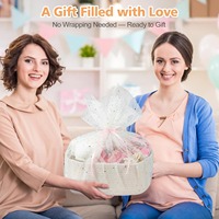 Coffret cadeau pour bébé de la naissance à 6 mois avec serviette en coton, poupée et jouet - Panier cadeau