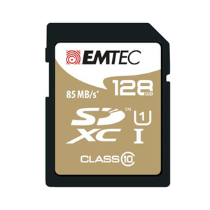 Tarjeta de Memoria Flash SDXC Emtec de 128 GB, Clase 10, Dorada, ECMSD128GXC10GP - Product Image 1