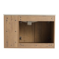 Meuble-lavabo flottant minimaliste avec vasque, bord biseauté à 45 degrés, porte à fermeture douce, pour appartement et hôtel