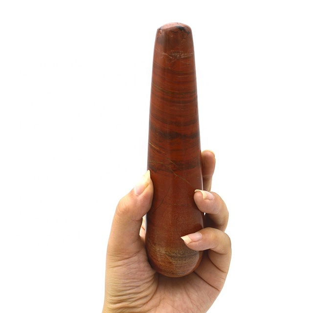 Natural Quartz Crystal Massage Wand Red Jasper Massage Wand Large Healing Crystal Stone Yoni Massage Stick As Women Gift