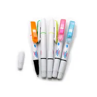 Fabriek Promotie Markeerstift Met Sticky Notes Marker Diverse Kleuren Uitwisbare Tweekoppige Pen