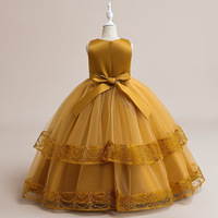 Robe de bal maxi courte blanche florale sans manches pour filles, robe de cérémonie d'été pour enfants, robe élégante à traîne fleurie