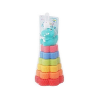 Jouet de puzzle à empiler dinosaures bébés avec sifflet, 6+1 pièces, en PVC souple, flottant sur l'eau, divertissement pour le bain des enfants