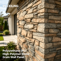 Panneau mural en pierre de polyuréthane, revêtement en pierre artificielle PU, décoration intérieure et extérieure, léger, résistant aux intempéries, fournisseur sur mesure