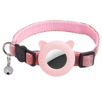 Collier Réfléchissant Réglable pour Chien et Chat avec Support AirTag et Design Imprimé Élégant et Doux