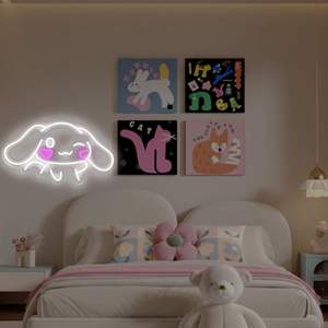 Letrero LED de neón con diseño de Cinnamoroll, ideal para decoración de pared de dormitorio, estilo japonés, regalo para chicas y fanáticas del anime - Product Image 5