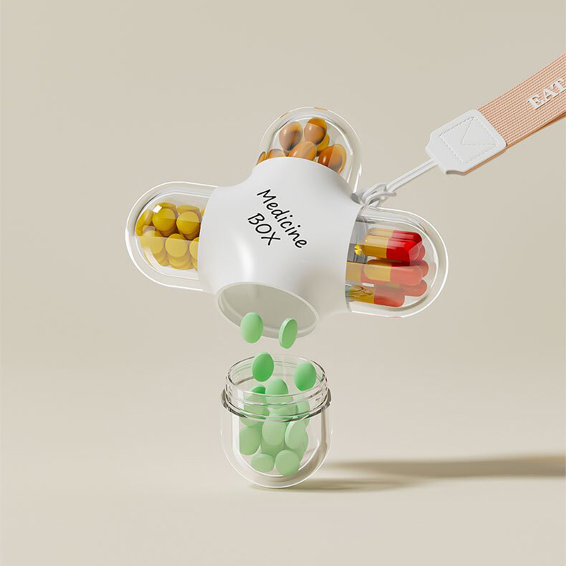 Portable Dosage Dispenser Medication Dispenser for Three Daily Doses of Pills Travel Essential Medicine Storage Boxes