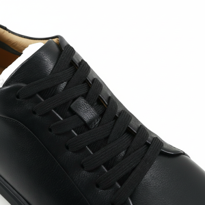 Chaussures décontractées en cuir noir à lacets respirantes en gros, baskets montantes personnalisées pour hommes, chaussures de marche de haute qualité pour l'extérieur - Product Image 1