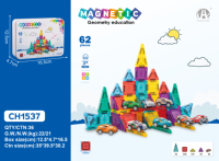 CE CPC 78 Piezas de Bloques Magnéticos de Plástico en Caja de Hierro Portátil de 3.75 cm, Juguete de Viaje, Bloques de Construcción para Niños