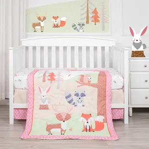 High quality Baby crib 100% cotton children bedding sets cartoon 3pcs bed sheet bed linen set baby crib bedding sets