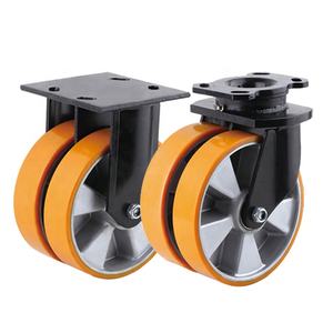 91TW-Serie hohe Extra last starre Rolle Aluminium kern Polyurethan Doppel räder fest <span class=keywords><strong>1</strong></span> bis 2 Tonnen Super <span class=keywords><strong>Heavy</strong></span> <span class=keywords><strong>Duty</strong></span> PU-Rolle - Product Image 4