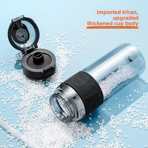 Nueva Botella de Agua de Tritán de Doble Uso con Pajita y Funda de Silicona, Asa Portátil, para Estudiantes, Deportes y Fitness - Product Image 2