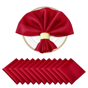 Hochzeit Red Satin Serviette 30x30cm Soft <span class=keywords><strong>Table</strong></span> Servietten für Neujahr Weihnachts dekoration Party Esstisch - Product Image 1