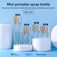 Flacon d'échantillon de parfum 5 ml avec échelle graduée 2 ml/3 ml, flacon en verre 10 ml haut de gamme, vaporisateur portable de voyage à pompe fine