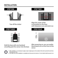 Interrupteur Tactile Intelligent à Capteur Inductif LED pour Salle de Bain WaJohn HJ-TSS01, Variateur 5A 12-24V 60-100W, Interrupteur Miroir Capteur ON/OFF
