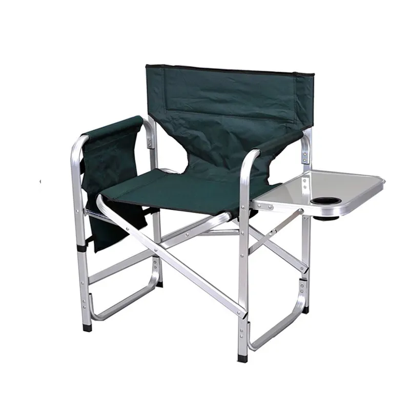 Chaises pliantes rembourrées de maquillage d'extérieur Chaise de réalisateur pliante en aluminium avec plateau latéral Chaises pliantes de fête pour événements