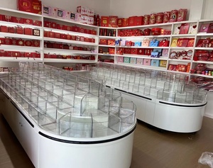 Vitrine de présentation ronde robuste en bois pour supermarché, pour aliments en vrac et bonbons, fruits secs et céréales - Product Image 6