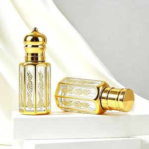 Botellas de Vidrio Vacías Transparentes para Aceites Esenciales, 3ml, 6ml, 12ml, con Recubrimiento Electrolítico Dorado, para Perfumes Árabes Attar, con Rodillo, Venta al Por Mayor - Product Image 2