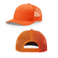 Nieuwe Mode Oranje 5 Stuk Trucker Bedrukt Logo Richardson 882fp Honkbal Net Cap Micro Bocht Langs Aanpasbare Hoeden