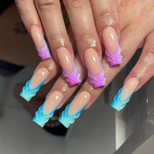 Venta al por mayor <span class=keywords><strong>uñas</strong></span> postizas acrílicas mecánicas 24 Uds <span class=keywords><strong>uñas</strong></span> artificiales largas estilo francés almendra ataúd prensa en las <span class=keywords><strong>uñas</strong></span> - Product Image 3